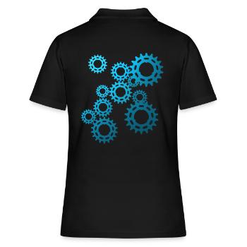 Fahrrad, Rennrad, MTB, Männer, Radsport, Geschenk - Frauen Polo Shirt - Schwarz - Hinten - Ailine (174cm)