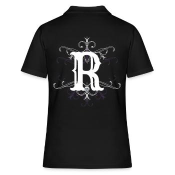 Letter R (R) - Women's Polo Shirt - black - Back - Ailine (174cm)