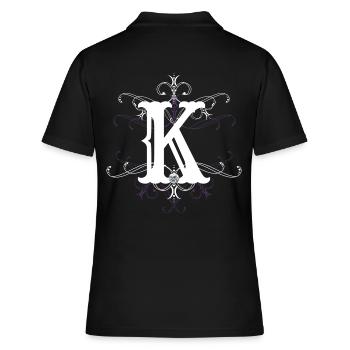 Letter K letter -K - Women's Polo Shirt - black - Back - Ailine (174cm)