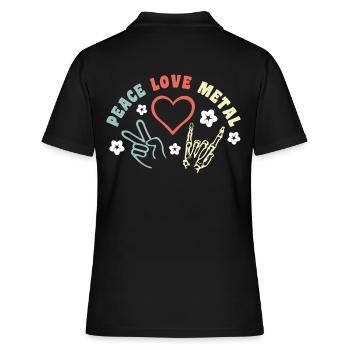 Peace Love Metal - Heavy Metal Musique - Polo Femme - noir - Dos - Ailine (174cm)