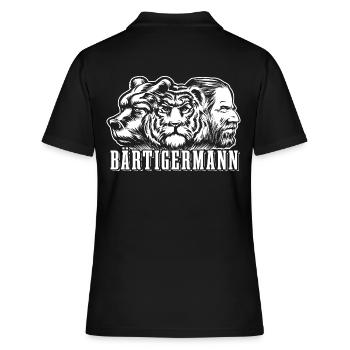 Bärtiger Mann, Bär Tiger Mann, Vater, Papa - Frauen Polo Shirt - Schwarz - Hinten - Ailine (174cm)