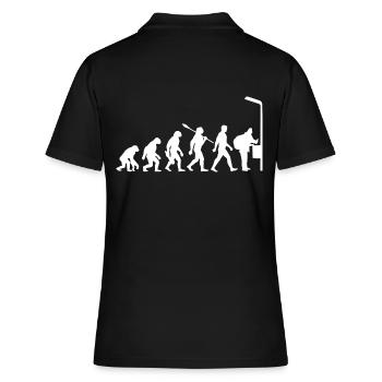 Evolution - Flaschen sammeln - Armut - Frauen Polo Shirt - Schwarz - Hinten - Ailine (174cm)