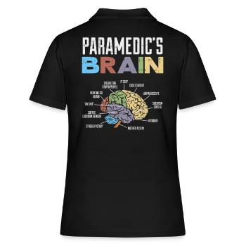 Lustiger Sprichwort-Sanitäter EMS Brain Funny - Frauen Polo Shirt - Schwarz - Hinten - Ailine (174cm)