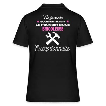 ne jamais sous estimer Exceptionnelle Bricoleuse - Polo Femme - noir - Dos - Ailine (174cm)