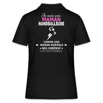 Je suis une maman handballeuse - Polo Femme - noir - Dos - Ailine (174cm)