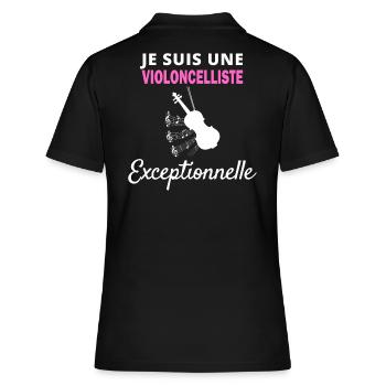 je suis un Exceptionnelle violoncelliste - Polo Femme - noir - Dos - Ailine (174cm)