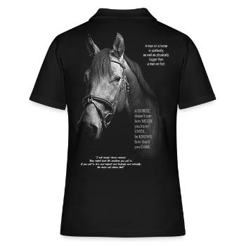 HORSE, HORSES RIDING QUOTES PHILOSOPHICAL - Women's Polo Shirt - black - Back - Ailine (174cm)