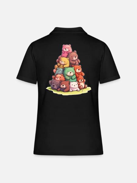 Drôles d’ours en peluche Ours colorés - Polo Femme - noir