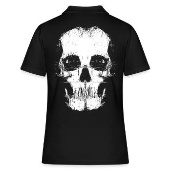 Psycho Glitch Skull - Frauen Polo Shirt - Schwarz - Hinten - Ailine (174cm)