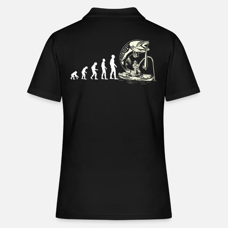 Evolution Kanu Angler weiss - Frauen Polo Shirt - Schwarz