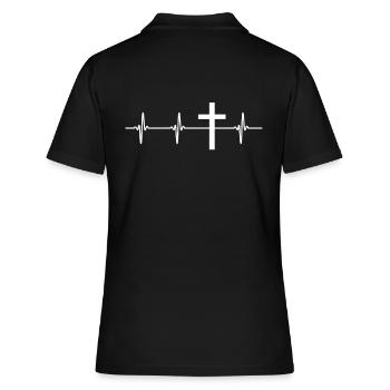 Croix Eglise christiale Jésus Don - Polo Femme - noir - Dos - Ailine (174cm)