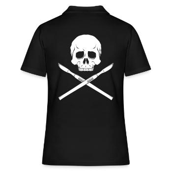 Crâne scalpel OP chirurgie médecine - Polo Femme - noir - Dos - Ailine (174cm)