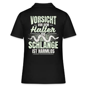 Reptil Schlange Reptilienhalter Terrarium Geschenk - Frauen Polo Shirt - Schwarz - Hinten - Ailine (174cm)