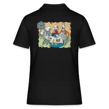 RPG Pen and Paper Dice D20 Dragons RPG Hunde Runde - Frauen Polo Shirt - Schwarz - Hinten - Ailine (174cm)