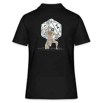 RPG Pen and Paper RPG GAMER Würfel Dice Gott - Frauen Polo Shirt - Schwarz - Hinten - Ailine (174cm)