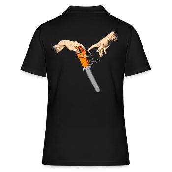Motorsäge Garten Gartenarbeit Michelangelo gärtner - Frauen Polo Shirt - Schwarz - Hinten - Ailine (174cm)