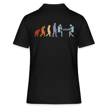Evolution Échiquier échiquier vintage - Polo Femme - noir - Dos - Ailine (174cm)