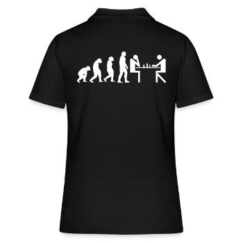Evolution Schach Schachbrett Schachfigur - Frauen Polo Shirt - Schwarz - Hinten - Ailine (174cm)