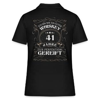 Whisky 41. Geburtstag 41 Jahre Sprüche bin wie - Frauen Polo Shirt - Schwarz - Hinten - Ailine (174cm)