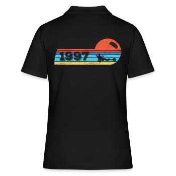 Kite-Strand-Segler Jahrgang 1997 Geburtstag - Frauen Polo Shirt - Schwarz - Hinten - Ailine (174cm)