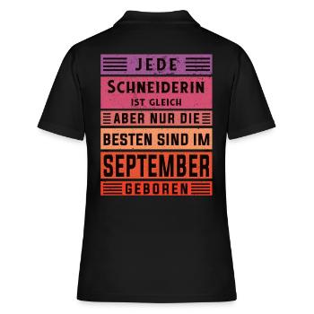 Schneiderin Geburtstag September geboren - Frauen Polo Shirt - Schwarz - Hinten - Ailine (174cm)
