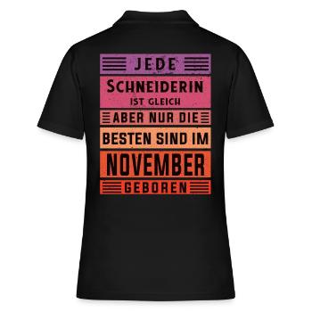 Schneiderin Geburtstag November geboren - Frauen Polo Shirt - Schwarz - Hinten - Ailine (174cm)