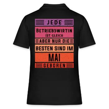 BWL Geburtstag Mai geboren Betriebswirtin - Frauen Polo Shirt - Schwarz - Hinten - Ailine (174cm)