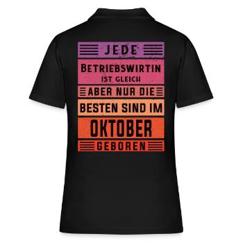 BWL Geburtstag Oktober geboren Betriebswirtin - Frauen Polo Shirt - Schwarz - Hinten - Ailine (174cm)