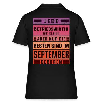 BWL Geburtstag September geboren Betriebswirtin - Frauen Polo Shirt - Schwarz - Hinten - Ailine (174cm)
