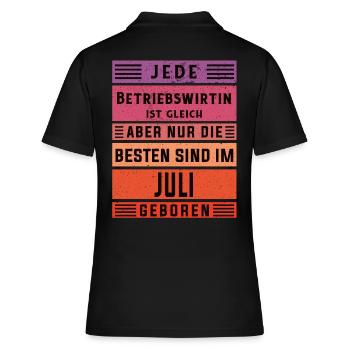 BWL Geburtstag Juli geboren Betriebswirtin - Frauen Polo Shirt - Schwarz - Hinten - Ailine (174cm)