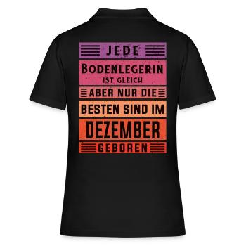Parkett-Teppich Geburtstag Dezember geboren - Frauen Polo Shirt - Schwarz - Hinten - Ailine (174cm)
