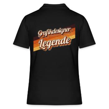 Illustrator Geburtstag als Legende geboren - Frauen Polo Shirt - Schwarz - Hinten - Ailine (174cm)