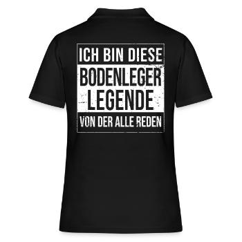 Parkett-Teppich Geburtstag geboren Legende - Frauen Polo Shirt - Schwarz - Hinten - Ailine (174cm)
