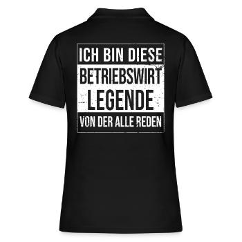 BWL Geburtstag geboren Legende Betriebswirt - Frauen Polo Shirt - Schwarz - Hinten - Ailine (174cm)