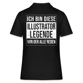 Designer Geburtstag geboren Legende Illustrator - Frauen Polo Shirt - Schwarz - Hinten - Ailine (174cm)