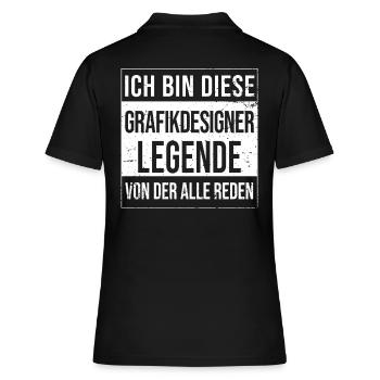 Illustrator Geburtstag geboren Legende - Frauen Polo Shirt - Schwarz - Hinten - Ailine (174cm)