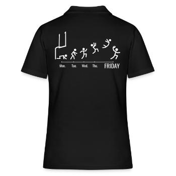 Joueur de football Rugby Ball Match de football - Polo Femme - noir - Dos - Ailine (174cm)