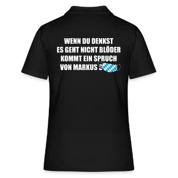 If you think it's not stupid- saying - Women's Polo Shirt - black - Back - Ailine (174cm)