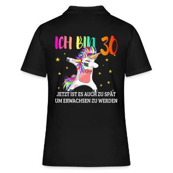 Geburtstag Geschenk cooles Einhorn - Frauen Polo Shirt - Schwarz - Hinten - Ailine (174cm)