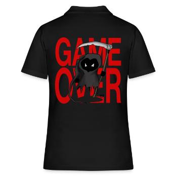 GAME OVER - Frauen Polo Shirt - Schwarz - Hinten - Ailine (174cm)
