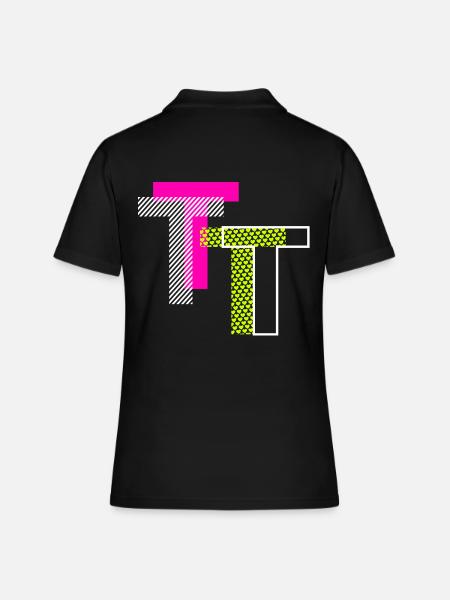 Lettre T - Polo Femme - noir