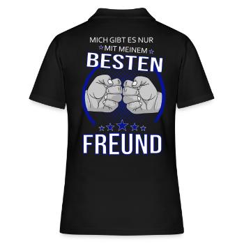 Nur mit bestem Freund - Frauen Polo Shirt - Schwarz - Hinten - Ailine (174cm)