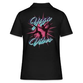 Aesthetic Yoga Vibes Vintage - Women's Polo Shirt - black - Back - Ailine (174cm)