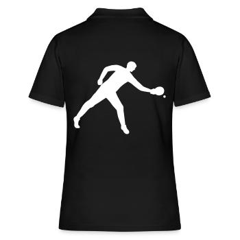 Joueurs jouant au tennis de table en blanc - Polo Femme - noir - Dos - Ailine (174cm)