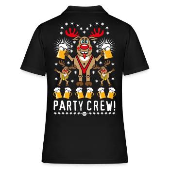 241 Cerf Rudolph Rudi Bier Party Crew Dabbing - Polo Femme - noir - Dos - Ailine (174cm)