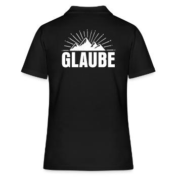 Glaube - Frauen Polo Shirt - Schwarz - Hinten - Ailine (174cm)