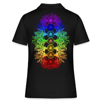 Chakra Energie - Frauen Polo Shirt - Schwarz - Hinten - Ailine (174cm)