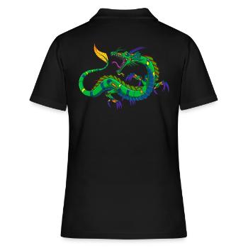 Metalldrache Mechdragon Drache aus Metall - Frauen Polo Shirt - Schwarz - Hinten - Ailine (174cm)