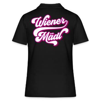 Wiener Mädl | Farben änderbar | - Frauen Polo Shirt - Schwarz - Hinten - Ailine (174cm)