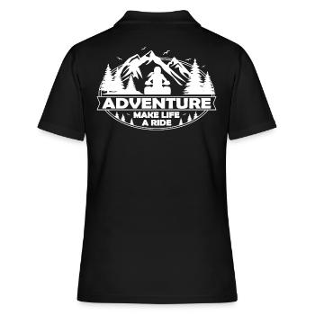 Motorradfahrerin make life a ride Tourer Motorad - Frauen Polo Shirt - Schwarz - Hinten - Ailine (174cm)